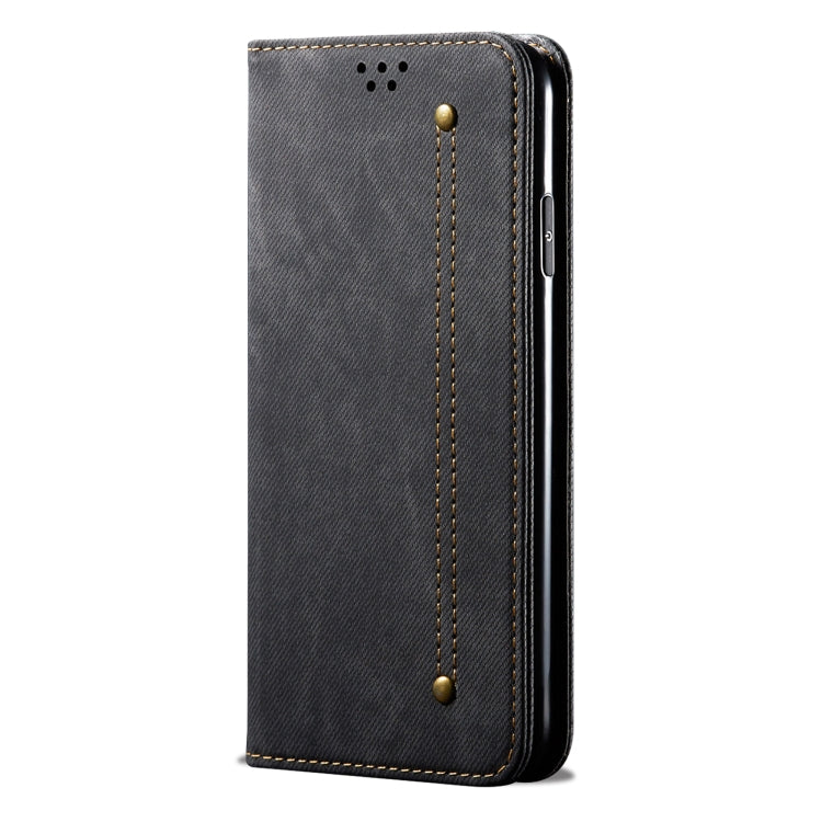 For Honor X8b 4G Global Denim Texture Flip Leather Phone Case(Black) - Honor Cases by PMC TechLife | Online Shopping South Africa | PMC TechLife | Buy Now Pay Later Mobicred
