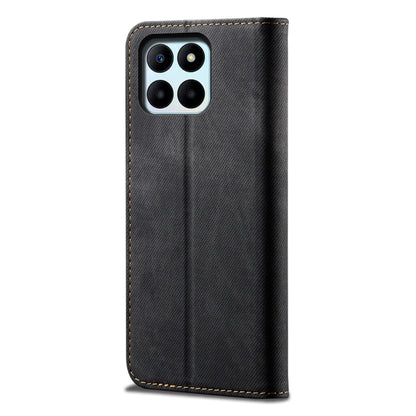 For Honor X8b 4G Global Denim Texture Flip Leather Phone Case(Black) - Honor Cases by PMC Jewellery | Online Shopping South Africa | PMC Jewellery | Buy Now Pay Later Mobicred