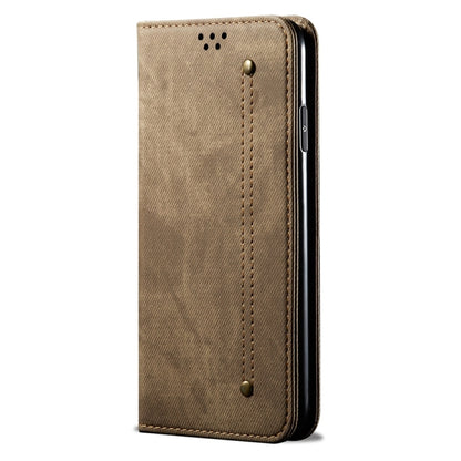 For Honor Play 8T 5G / X7b Denim Texture Flip Leather Phone Case(Khaki) - Honor Cases by PMC Jewellery | Online Shopping South Africa | PMC Jewellery | Buy Now Pay Later Mobicred