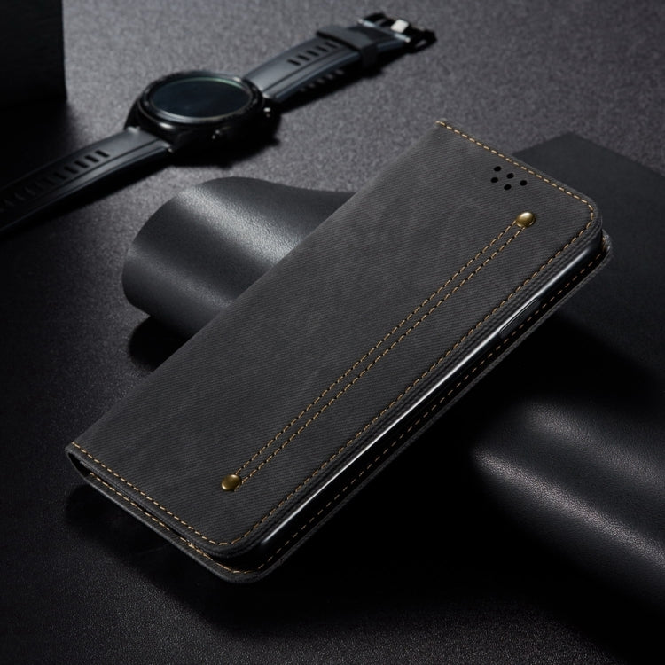 For Honor Magic6 Lite / X9b 5G Denim Texture Flip Leather Phone Case(Black) - Honor Cases by PMC TechLife | Online Shopping South Africa | PMC TechLife | Buy Now Pay Later Mobicred