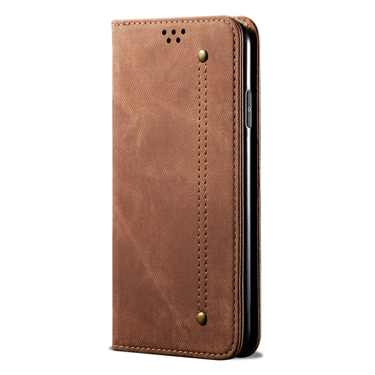 For Honor Magic6 Pro Denim Texture Flip Leather Phone Case(Brown) - Honor Cases by PMC TechLife | Online Shopping South Africa | PMC TechLife | Buy Now Pay Later Mobicred