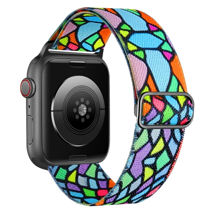 For Apple Watch Ultra 2 49mm Painted Pattern Nylon Replacement Watch Band(Geometric Rainbow) - Watch Bands by PMC Jewellery | Online Shopping South Africa | PMC Jewellery | Buy Now Pay Later Mobicred