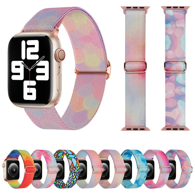 For Apple Watch SE 2023 40mm Painted Pattern Nylon Replacement Watch Band(Geometric Rainbow) - free shipping - PMc TechLife - Order now!