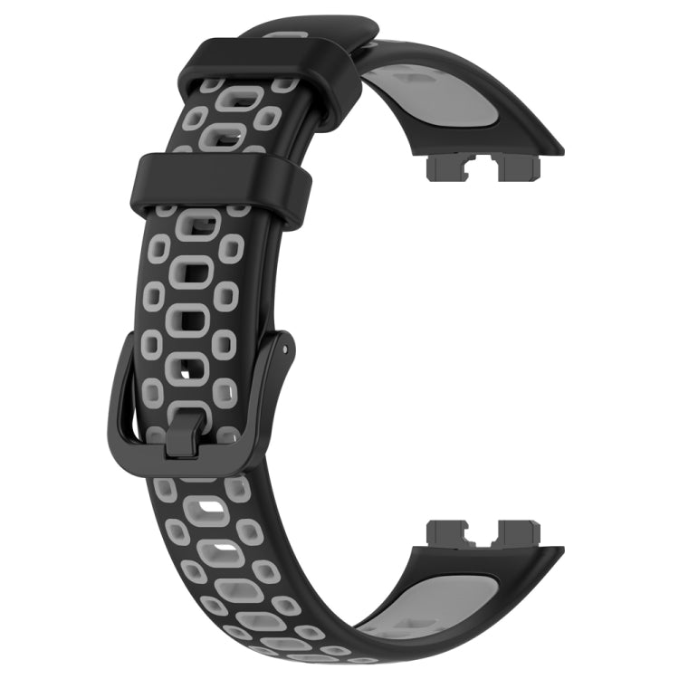 For Huawei Band 8 Two Color Silicone Replacement Watch Band(Black Grey) - Watch Bands by PMC Jewellery | Online Shopping South Africa | PMC Jewellery