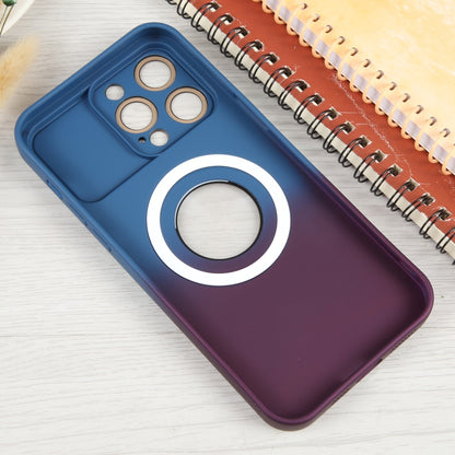 For iPhone 15 Plus Gradient Silicone Shockproof Magsafe Phone Case with Lens Film(Blue Red) - iPhone 15 Plus Cases by PMC Jewellery | Online Shopping South Africa | PMC Jewellery