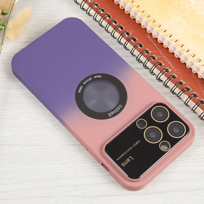 For iPhone 15 Gradient Silicone Shockproof Magsafe Phone Case with Lens Film(Pink Purple) - iPhone 15 Cases by PMC Jewellery | Online Shopping South Africa | PMC Jewellery