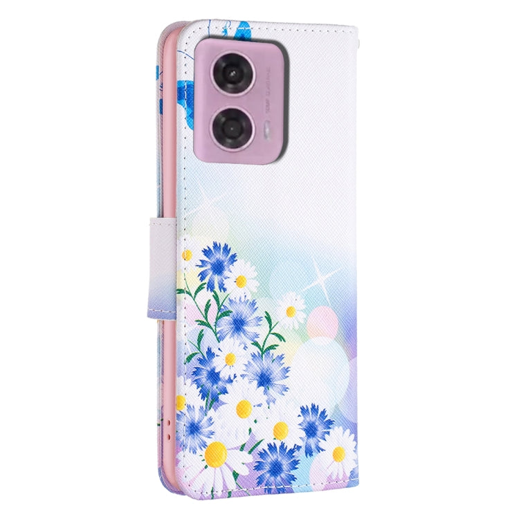 For Motorola Moto G34 5G Colored Drawing Pattern Leather Phone Case(Butterfly Love) - Motorola Cases by PMC TechLife | Online Shopping South Africa | PMC TechLife | Buy Now Pay Later Mobicred
