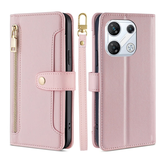 For Infinix GT 10 Pro 5G Sheep Texture Cross-body Zipper Wallet Leather Phone Case(Pink) - Infinix Cases by PMC Jewellery | Online Shopping South Africa | PMC Jewellery | Buy Now Pay Later Mobicred