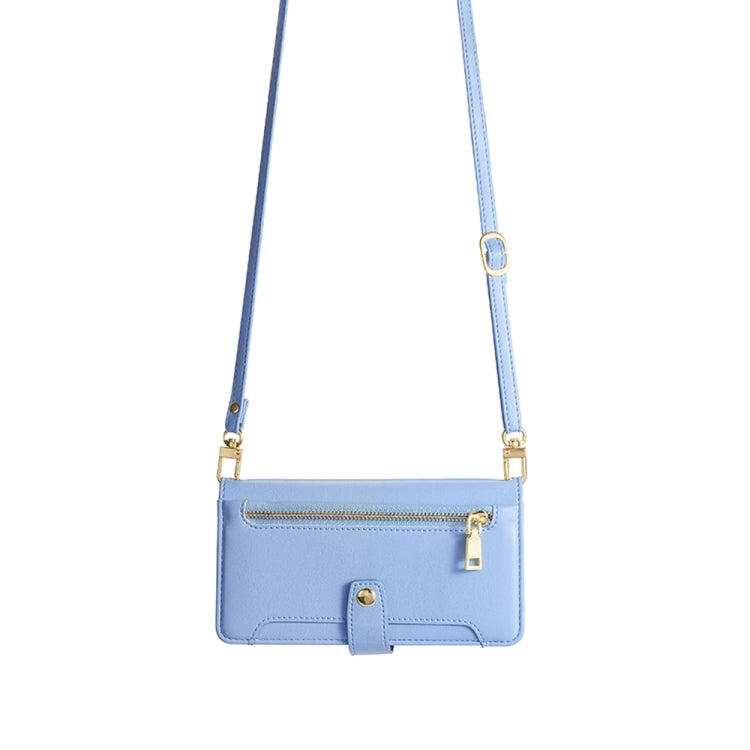 For Tecno Pova 5 Pro Sheep Texture Cross-body Zipper Wallet Leather Phone Case(Blue) - Tecno Cases by PMC TechLife | Online Shopping South Africa | PMC TechLife | Buy Now Pay Later Mobicred