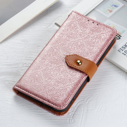 For iPhone 16 Pro Max European Floral Embossed Leather Phone Case(Pink) - iPhone 16 Pro Max Cases by PMC Jewellery | Online Shopping South Africa | PMC Jewellery | Buy Now Pay Later Mobicred