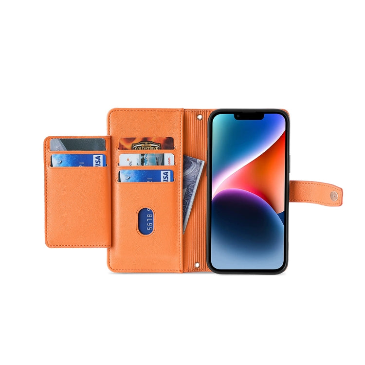 For Sharp Aqous Wish3 Sheep Texture Cross-body Zipper Wallet Leather Phone Case(Orange) - More Brand by PMC TechLife | Online Shopping South Africa | PMC TechLife | Buy Now Pay Later Mobicred