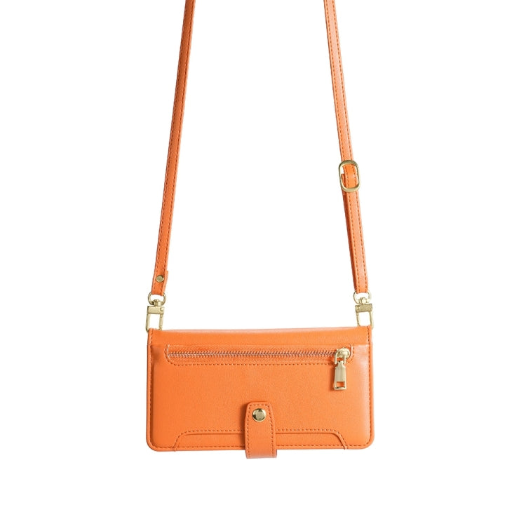 For Sharp Aquos sense8 Sheep Texture Cross-body Zipper Wallet Leather Phone Case(Orange) - More Brand by PMC TechLife | Online Shopping South Africa | PMC TechLife | Buy Now Pay Later Mobicred