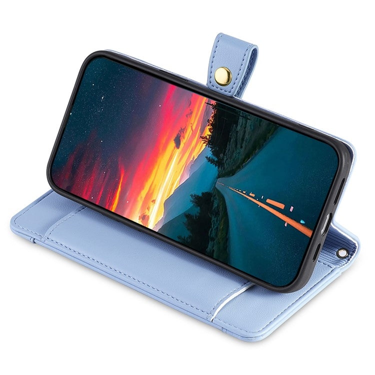 For Sharp Aquos R9 Sheep Texture Cross-body Zipper Wallet Leather Phone Case(Blue) - More Brand by PMC TechLife | Online Shopping South Africa | PMC TechLife | Buy Now Pay Later Mobicred