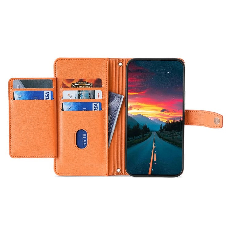 For Sharp Aquos Wish4 Sheep Texture Cross-body Zipper Wallet Leather Phone Case(Orange) - More Brand by PMC TechLife | Online Shopping South Africa | PMC TechLife | Buy Now Pay Later Mobicred