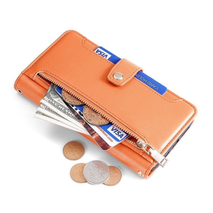 For Sharp Aquos Wish4 Sheep Texture Cross-body Zipper Wallet Leather Phone Case(Orange) - More Brand by PMC TechLife | Online Shopping South Africa | PMC TechLife | Buy Now Pay Later Mobicred