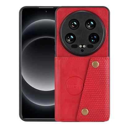 For Xiaomi 14 Ultra Double Buckle Card Slots Magnetic Phone Case(Red) - 14 Ultra Cases by PMC Jewellery | Online Shopping South Africa | PMC Jewellery | Buy Now Pay Later Mobicred