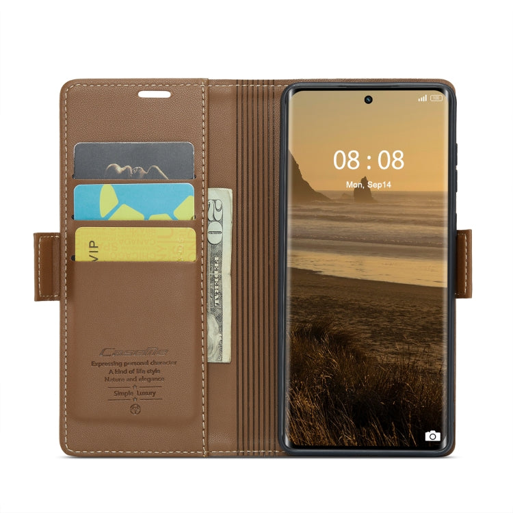 For Realme 11 Pro/11 Pro+ CaseMe 023 Butterfly Buckle Litchi Texture RFID Anti-theft Leather Phone Case(Brown) - Realme Cases by CaseMe | Online Shopping South Africa | PMC Jewellery | Buy Now Pay Later Mobicred