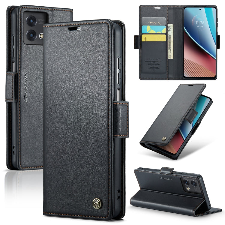 For Motorola Moto G Stylus 5G 2023 CaseMe 023 Butterfly Buckle Litchi Texture RFID Anti-theft Leather Phone Case(Black) - Motorola Cases by CaseMe | Online Shopping South Africa | PMC Jewellery | Buy Now Pay Later Mobicred