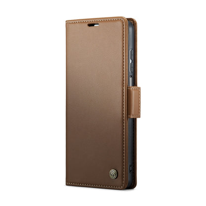 For Motorola Moto G Stylus 5G 2023 CaseMe 023 Butterfly Buckle Litchi Texture RFID Anti-theft Leather Phone Case(Brown) - Motorola Cases by CaseMe | Online Shopping South Africa | PMC Jewellery | Buy Now Pay Later Mobicred