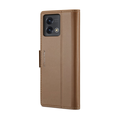 For Motorola Moto G Stylus 5G 2023 CaseMe 023 Butterfly Buckle Litchi Texture RFID Anti-theft Leather Phone Case(Brown) - Motorola Cases by CaseMe | Online Shopping South Africa | PMC Jewellery | Buy Now Pay Later Mobicred