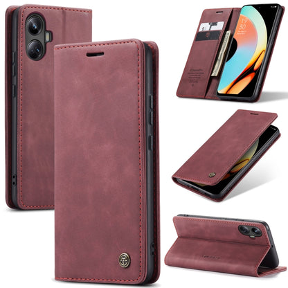 For Realme 10 Pro+ CaseMe 013 Multifunctional Horizontal Flip Leather Phone Case(Wine Red) - Realme Cases by CaseMe | Online Shopping South Africa | PMC Jewellery | Buy Now Pay Later Mobicred