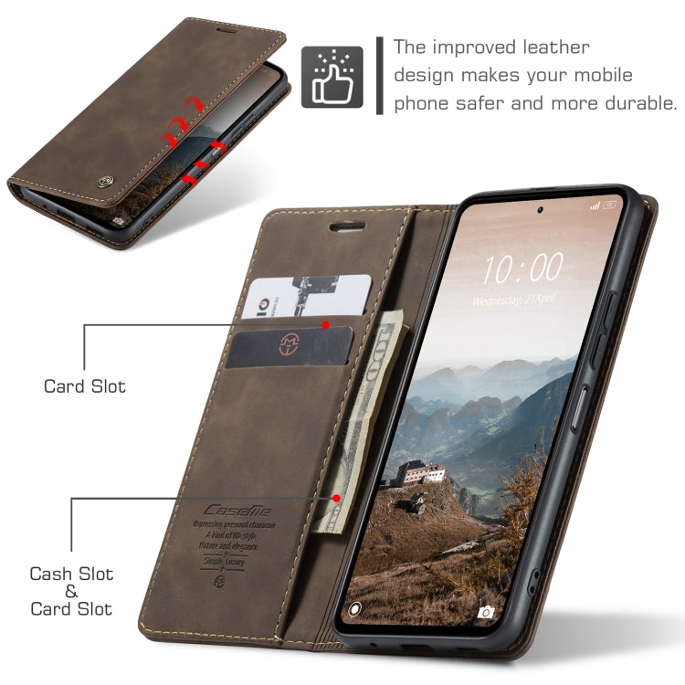 For Xiaomi Redmi 12 4G / 12 5G／Note 12R CaseMe 013 Multifunctional Horizontal Flip Leather Phone Case(Coffee) - Xiaomi Cases by CaseMe | Online Shopping South Africa | PMC Jewellery | Buy Now Pay Later Mobicred