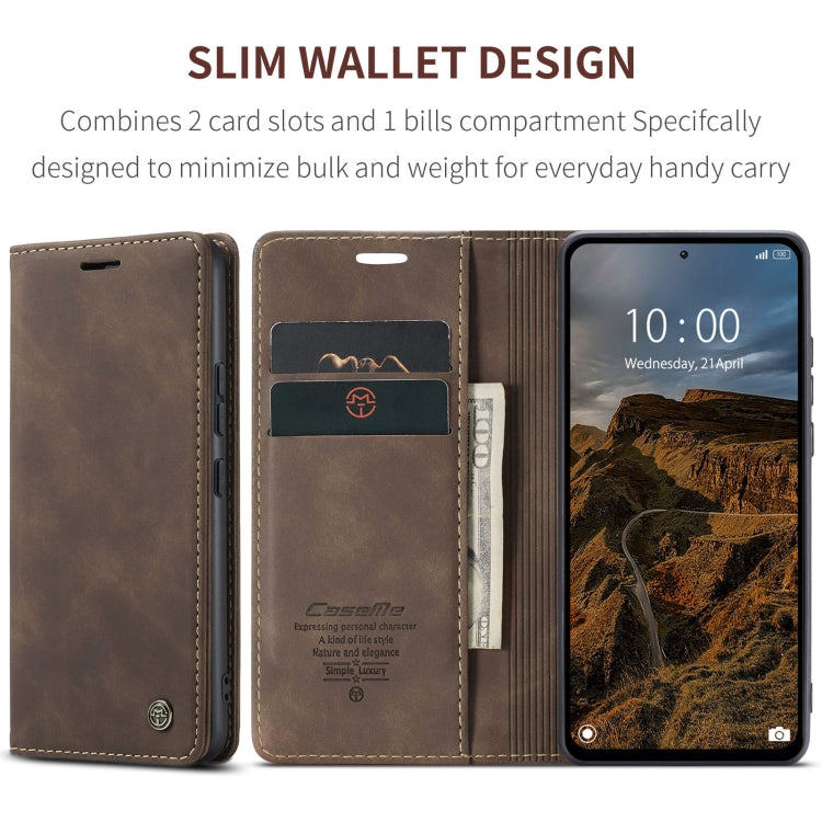 For Xiaomi Redmi Note 13 Pro 4G CaseMe 013 Multifunctional Horizontal Flip Leather Phone Case(Coffee) - Xiaomi Cases by CaseMe | Online Shopping South Africa | PMC Jewellery | Buy Now Pay Later Mobicred