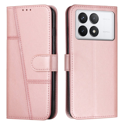 For Xiaomi Redmi K70 / K70 Pro Stitching Calf Texture Buckle Leather Phone Case(Rose Gold) - K70 Pro Cases by PMC Jewellery | Online Shopping South Africa | PMC Jewellery | Buy Now Pay Later Mobicred