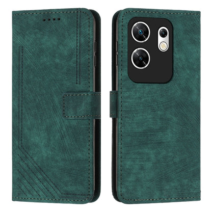 For Infinix Zero 30 4G Skin Feel Stripe Pattern Leather Phone Case with Lanyard(Green) - Infinix Cases by PMC Jewellery | Online Shopping South Africa | PMC Jewellery | Buy Now Pay Later Mobicred