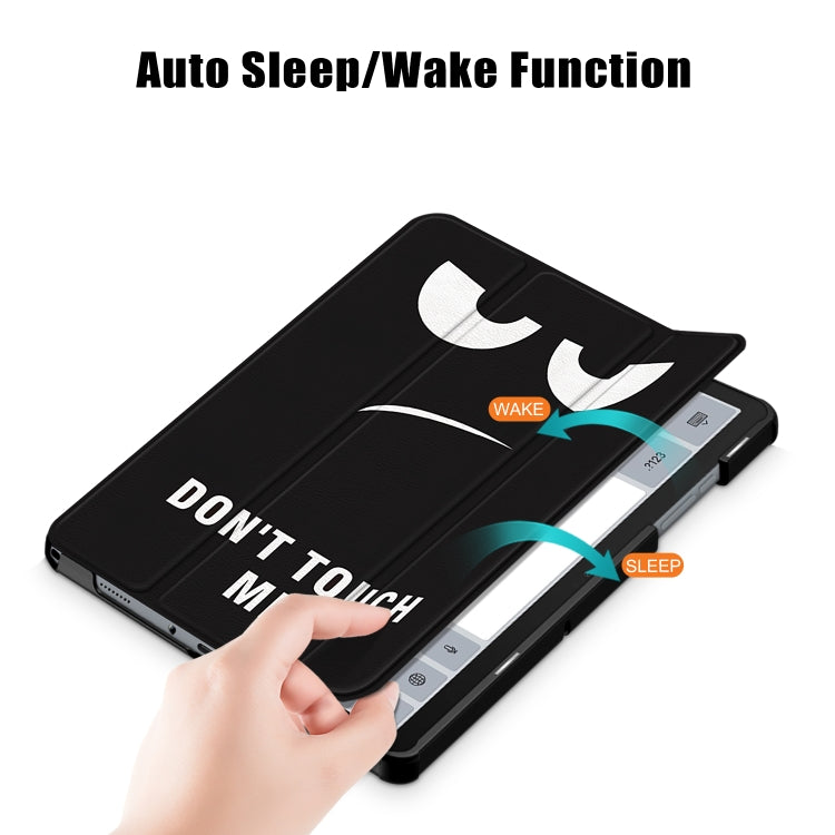 For Samsung Galaxy Tab A9 Plus Custer Painted 3-Fold Holder Smart Leather Tablet Case(Big Eye Me) - Galaxy Tab A9+ by PMC TechLife | Online Shopping South Africa | PMC TechLife
