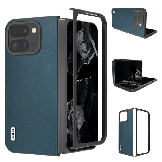 For Google Pixel 9 Pro Fold ABEEL Genuine Leather Xiaoya Series Phone Case(Dark Green) - Google Cases by PMC Jewellery | Online Shopping South Africa | PMC Jewellery | Buy Now Pay Later Mobicred