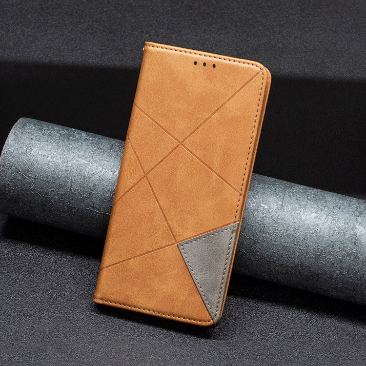 For iPhone 16 Pro Max Rhombus Texture Magnetic Leather Phone Case(Yellow) - iPhone 16 Pro Max Cases by PMC TechLife | Online Shopping South Africa | PMC TechLife | Buy Now Pay Later Mobicred