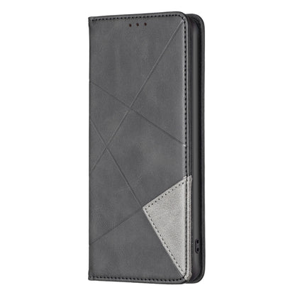 For iPhone 16 Pro Max Rhombus Texture Magnetic Leather Phone Case(Black) - iPhone 16 Pro Max Cases by PMC Jewellery | Online Shopping South Africa | PMC Jewellery | Buy Now Pay Later Mobicred