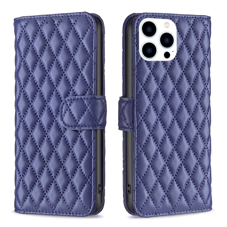 For iPhone 16 Pro Max Diamond Lattice Wallet Flip Leather Phone Case(Blue) - iPhone 16 Pro Max Cases by PMC Jewellery | Online Shopping South Africa | PMC Jewellery | Buy Now Pay Later Mobicred