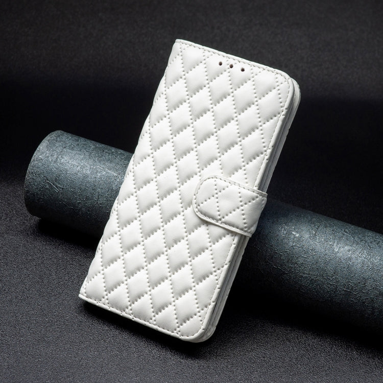 For iPhone 16 Plus Diamond Lattice Wallet Flip Leather Phone Case(White) - iPhone 16 Plus Cases by PMC TechLife | Online Shopping South Africa | PMC TechLife | Buy Now Pay Later Mobicred