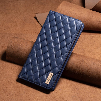 For iPhone 16 Pro Max Diamond Lattice Magnetic Leather Flip Phone Case(Blue) - iPhone 16 Pro Max Cases by PMC Jewellery | Online Shopping South Africa | PMC Jewellery | Buy Now Pay Later Mobicred