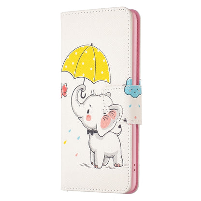 For iPhone 16 Pro Colored Drawing Pattern Flip Leather Phone Case(Umbrella Elephant) - iPhone 16 Pro Cases by PMC Jewellery | Online Shopping South Africa | PMC Jewellery | Buy Now Pay Later Mobicred