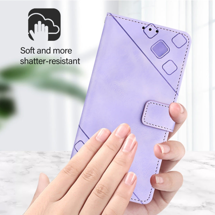 For iPhone SE 2024 Skin-feel Embossed Leather Phone Case(Light Purple) - More iPhone Cases by PMC Jewellery | Online Shopping South Africa | PMC Jewellery | Buy Now Pay Later Mobicred