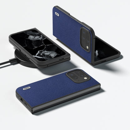 For Google Pixel 9 Pro Fold ABEEL Black Edge Genuine Leather Mino Phone Case(Royal Blue) - Google Cases by PMC Jewellery | Online Shopping South Africa | PMC Jewellery | Buy Now Pay Later Mobicred