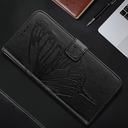 For iPhone 16 Pro Embossed Butterfly Leather Phone Case(Black) - iPhone 16 Pro Cases by PMC Jewellery | Online Shopping South Africa | PMC Jewellery | Buy Now Pay Later Mobicred