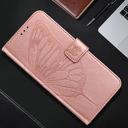 For iPhone 16 Pro Embossed Butterfly Leather Phone Case(Rose Gold) - iPhone 16 Pro Cases by PMC Jewellery | Online Shopping South Africa | PMC Jewellery | Buy Now Pay Later Mobicred