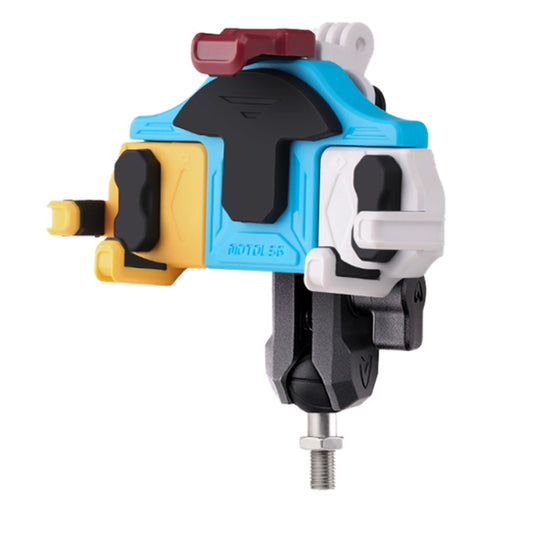 MOTOSLG Crab Motorcycle Phone Clamp Bracket M10 Ballhead Mount(Yellow Blue White) - Holder by MOTOLSG | Online Shopping South Africa | PMC Jewellery | Buy Now Pay Later Mobicred