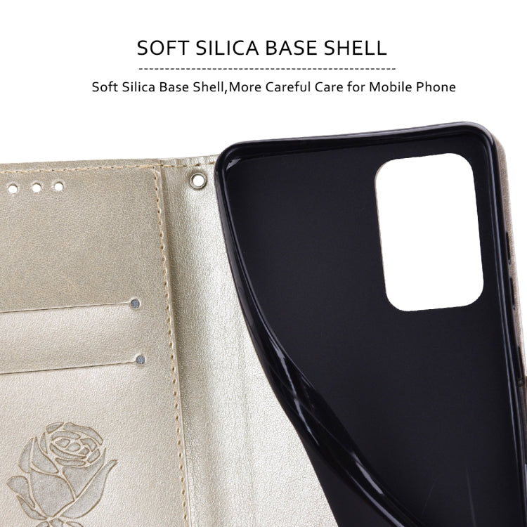 For Xiaomi Redmi A3 Rose Embossed Flip PU Leather Phone Case(Gold) - Xiaomi Cases by PMC TechLife | Online Shopping South Africa | PMC TechLife | Buy Now Pay Later Mobicred