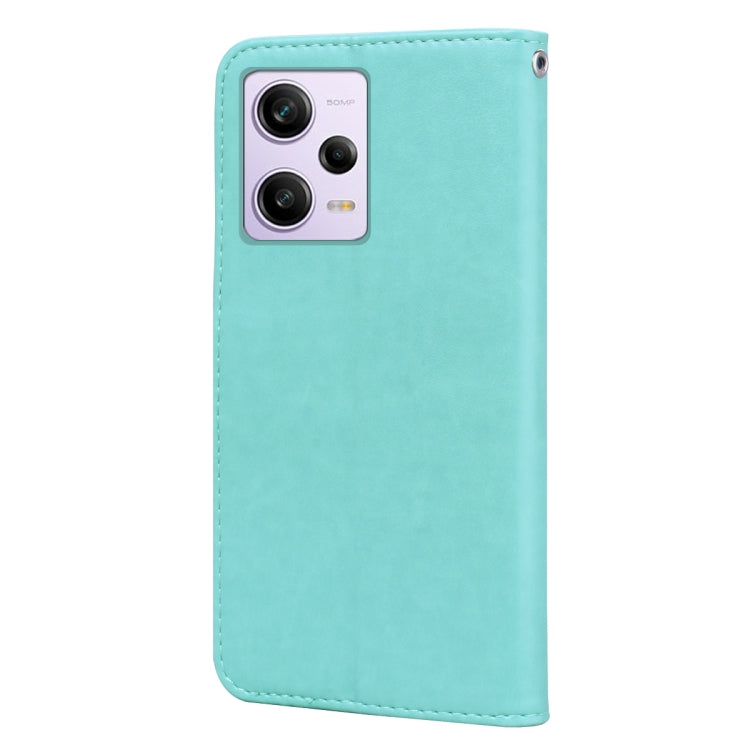 For Xiaomi Redmi Note 12 Pro 5G Global Rose Embossed Flip PU Leather Phone Case(Green) - Xiaomi Cases by PMC Jewellery | Online Shopping South Africa | PMC Jewellery | Buy Now Pay Later Mobicred