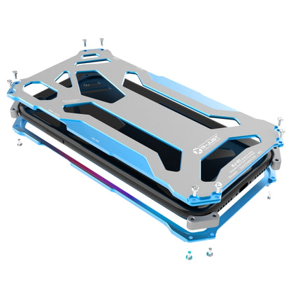 For iPhone XS Max R-JUST Shockproof Armor Metal Protective Case(Blue) - More iPhone Cases by R-JUST | Online Shopping South Africa | PMC Jewellery