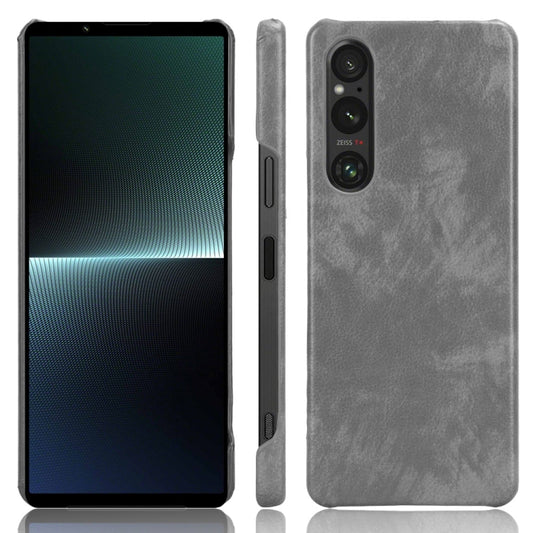 For Sony Xperia 1 V Litchi Texture Back Cover Phone Case(Grey) - Sony Cases by PMC Jewellery | Online Shopping South Africa | PMC Jewellery | Buy Now Pay Later Mobicred