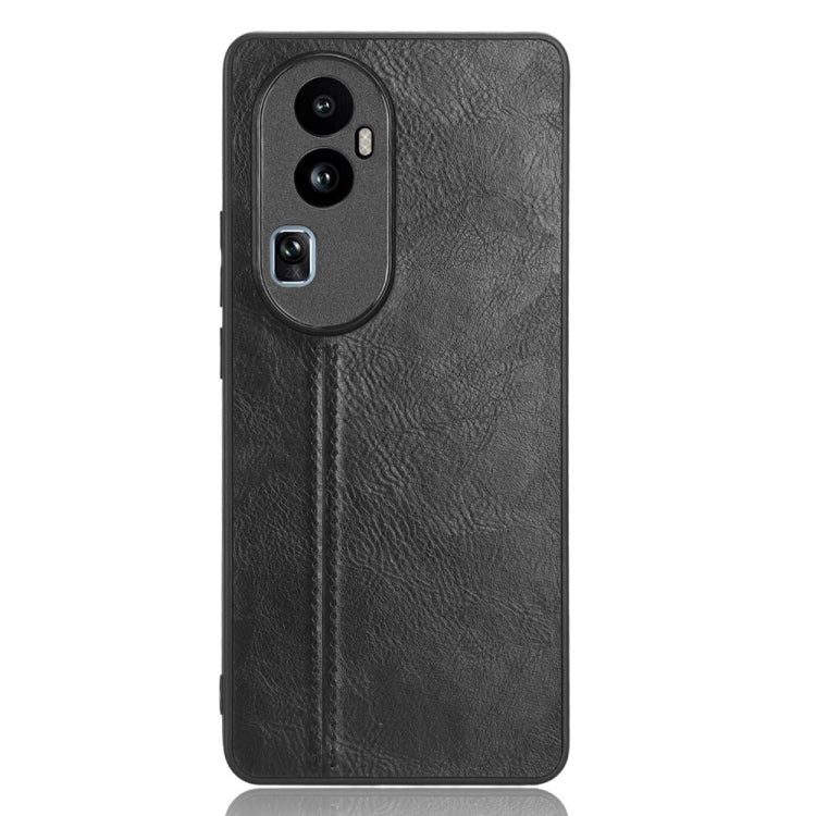 For OPPO Reno 10 Pro 5G Cow Pattern Sewing Back Cover Phone Case(Black) - OPPO Cases by PMC TechLife | Online Shopping South Africa | PMC TechLife