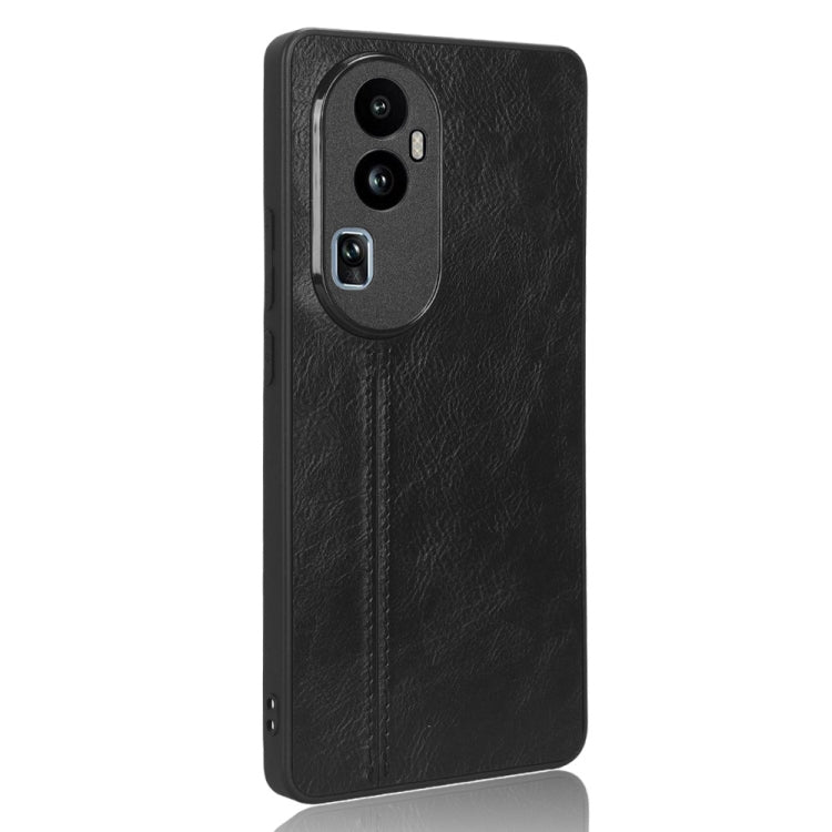 For OPPO Reno 10 Pro 5G Cow Pattern Sewing Back Cover Phone Case(Black) - OPPO Cases by PMC TechLife | Online Shopping South Africa | PMC TechLife