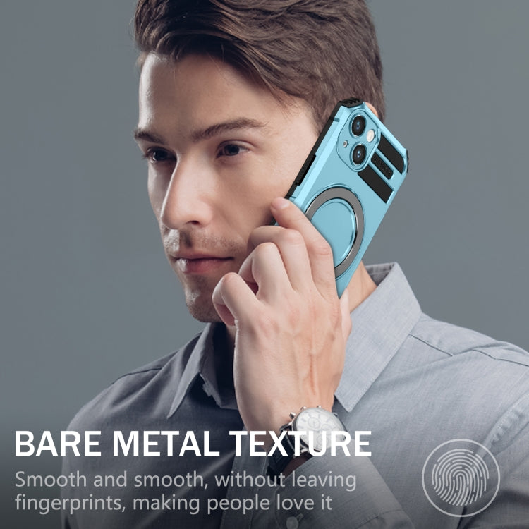 For iPhone 13 MagSafe Magnetic Holder Phone Case(Light Blue) - iPhone 13 Cases by PMC TechLife | Online Shopping South Africa | PMC TechLife