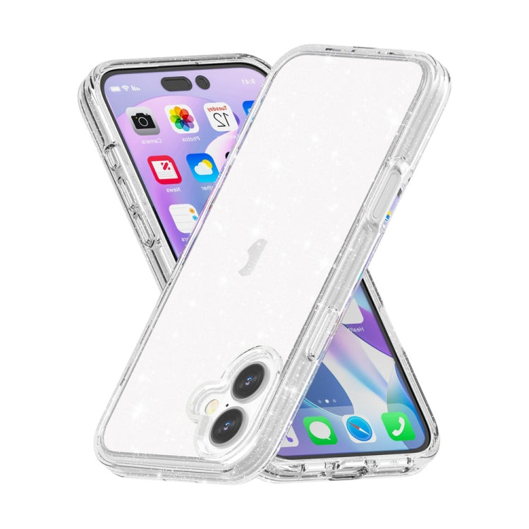 For iPhone 16 Plus Shockproof Terminator Glitter Powder Phone Case(White) - free shipping - PMC TechLife - Order now!